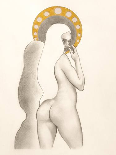 Original Figurative Nude Drawings by Rafco Art