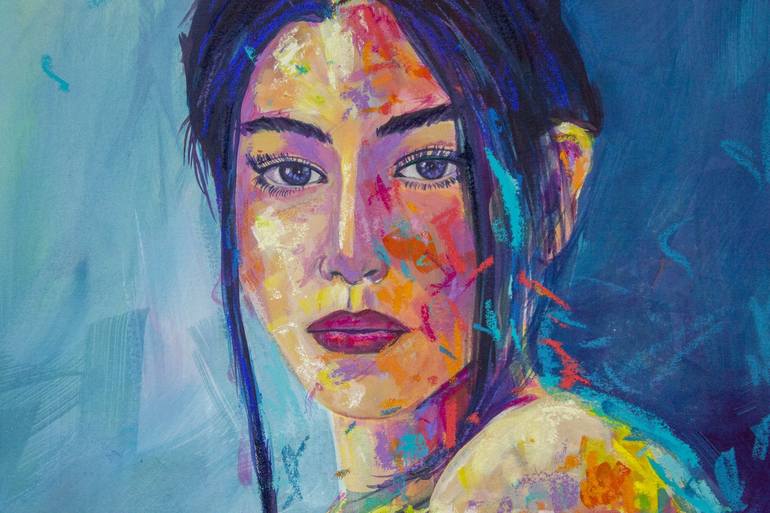 Original Abstract Expressionism Portrait Painting by Michelle Gibbs