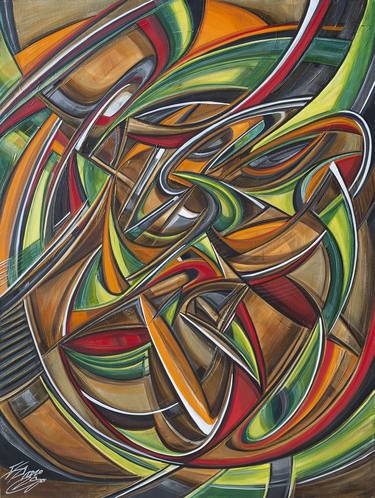 Original Abstract Painting by Christopher Bugarin X-Abeleda