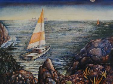 Original Boat Painting by Tobe Harvey
