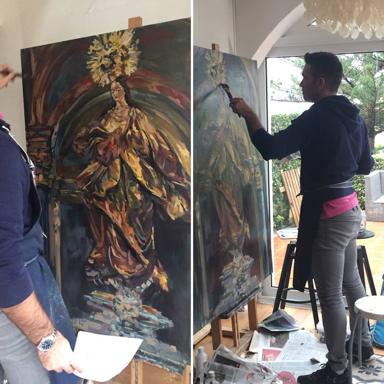 Original Expressionism Religion Painting by Marcos Terol