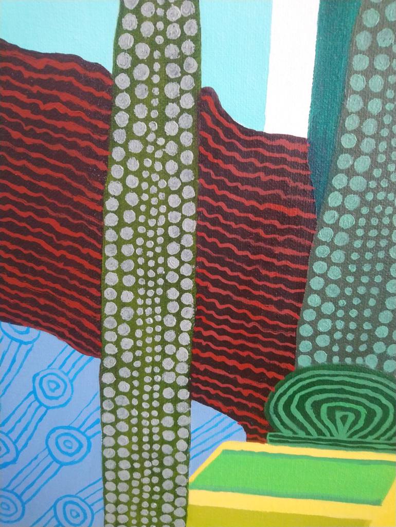 Original Art Deco Landscape Painting by Neelam Kanda