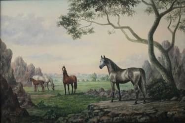 Print of Horse Paintings by Marina Radius