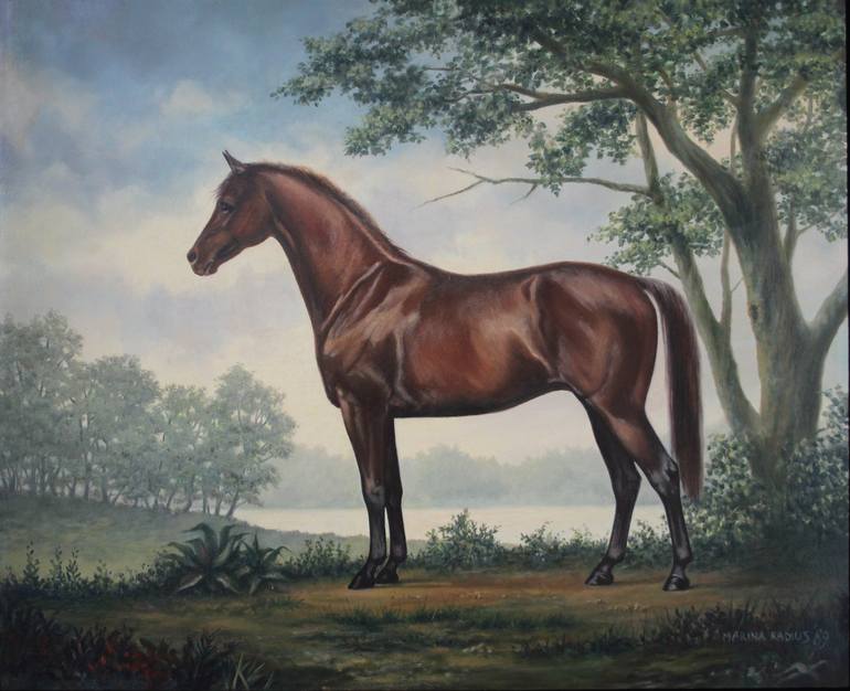 Original Figurative Horse Painting by Marina Radius