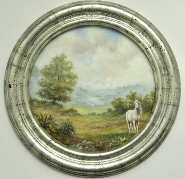 White horse in landscape thumb