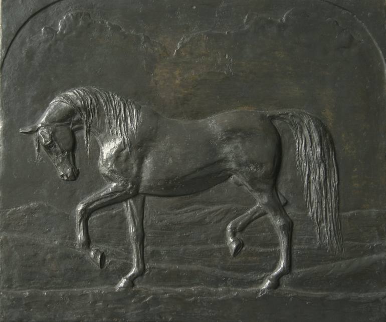 Original Figurative Horse Sculpture by Marina Radius