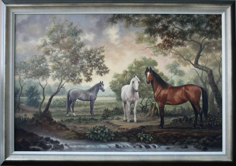 Original Figurative Horse Painting by Marina Radius