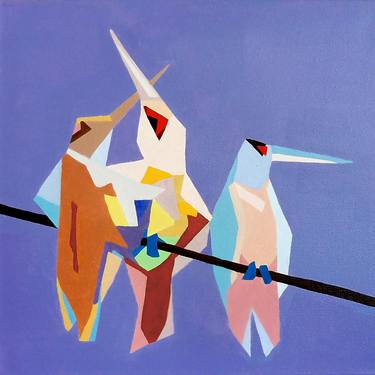 Saatchi Art Artist Maga Fabler; Paintings, “Very Peri Birds” #art