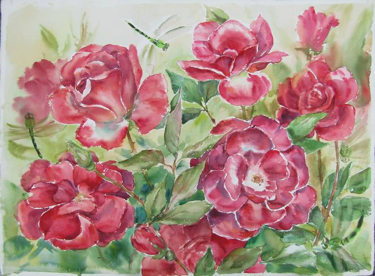 Original Floral Painting by Vesna Longton