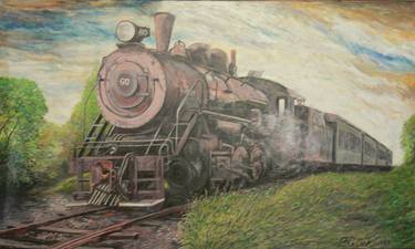 Print of Realism Train Paintings by Philip Cook