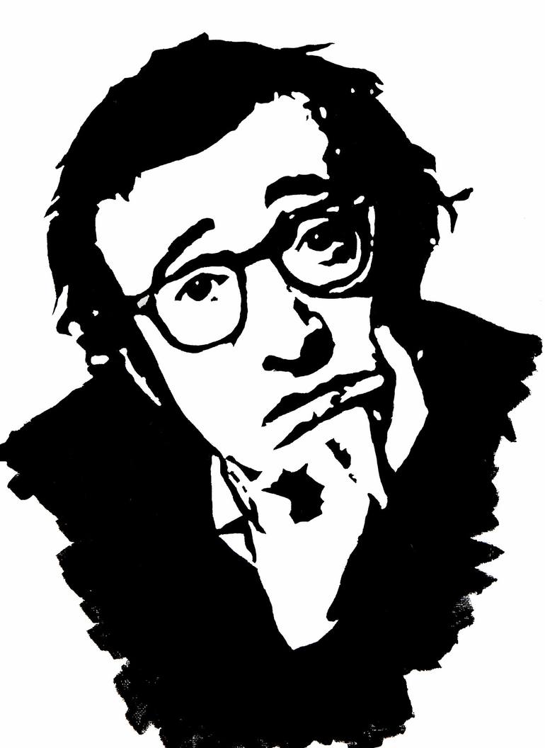 Woody Allen Painting by Edita Malenko | Saatchi Art