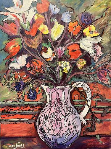 Original Abstract Expressionism Still Life Paintings by Hazel Marshall