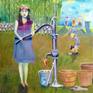 It is a social comment on fracking and pollution of water. I was trying to work like Frida Kahlo and the social counciousness.