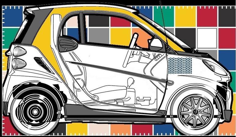 Smart Fortwo Painting by Sunny Wadcutter | Saatchi Art