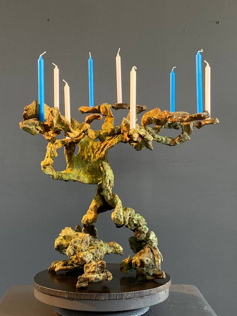 Wandering Menorah Sculpture by Jonathan Hertzel | Saatchi Art