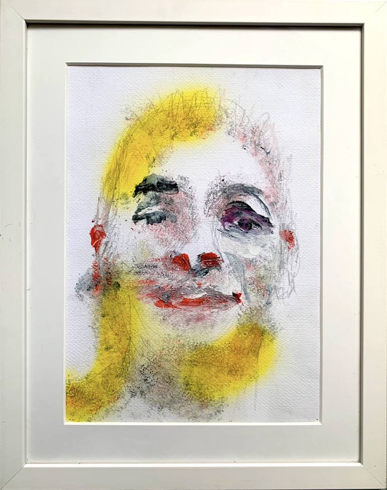 Original Abstract Expressionism Portrait Drawing by Ilaria Berenice