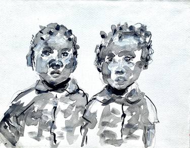 Original Abstract Expressionism Portrait Drawings by Ilaria Berenice