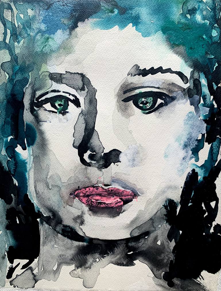 Turquoise Woman Painting By Ilaria Berenice 