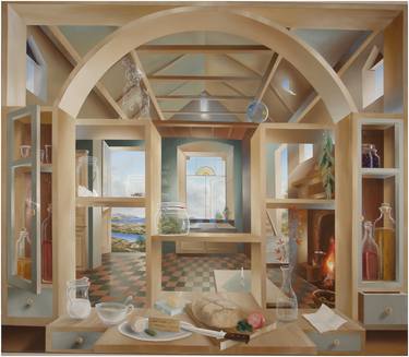 Original Figurative Interiors Paintings by Claudio Viscardi