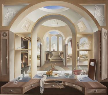Original Fine Art Interiors Paintings by Claudio Viscardi