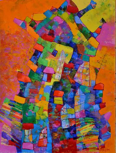 Original Abstract Architecture Paintings by Vyara Tichkova