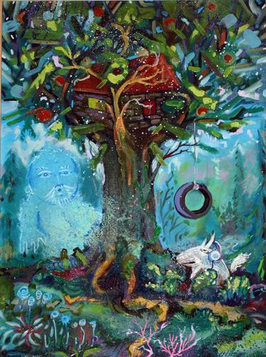 Print of Surrealism Tree Paintings by Piotr Saul