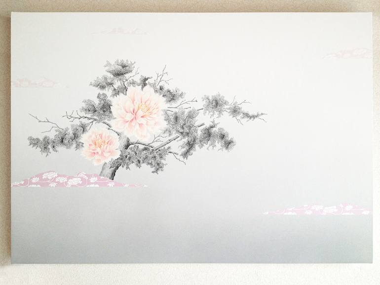 Original Minimalism Floral Painting by Hisahiro Fukasawa