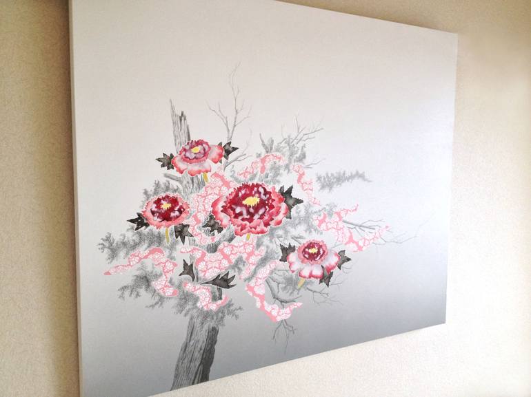 Original Floral Painting by Hisahiro Fukasawa