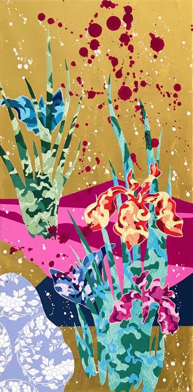 Original Abstract Floral Painting by Hisahiro Fukasawa