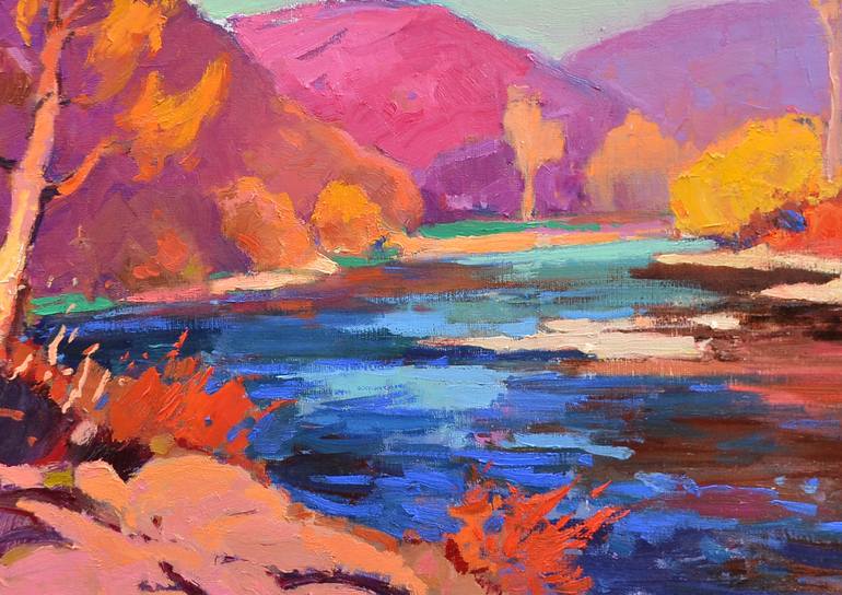 Original Abstract Expressionism Landscape Painting by Shandor Alexander