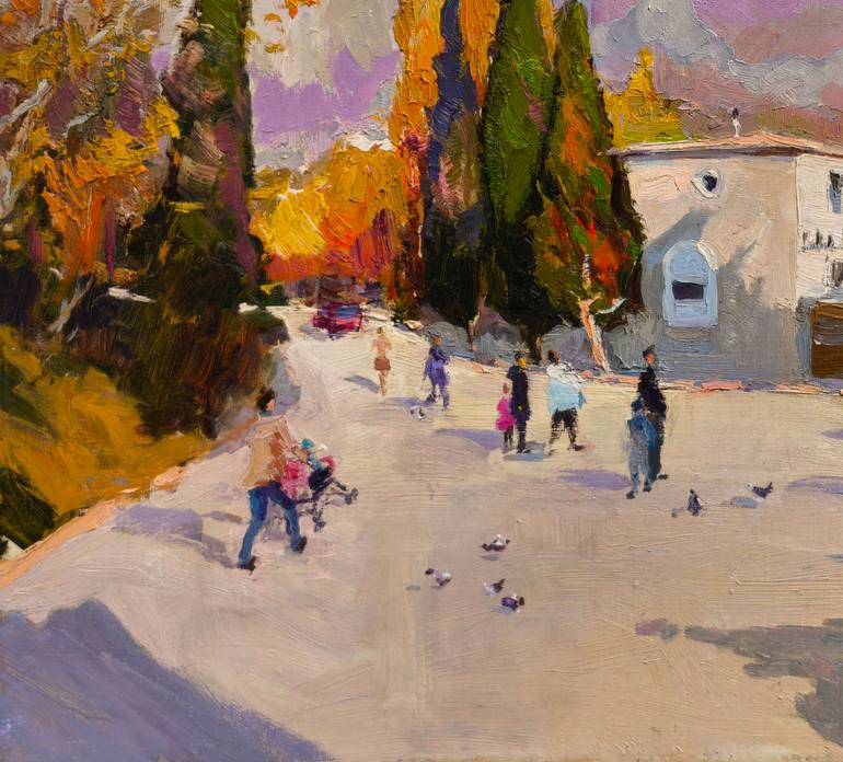 Original Art Deco Landscape Painting by Shandor Alexander