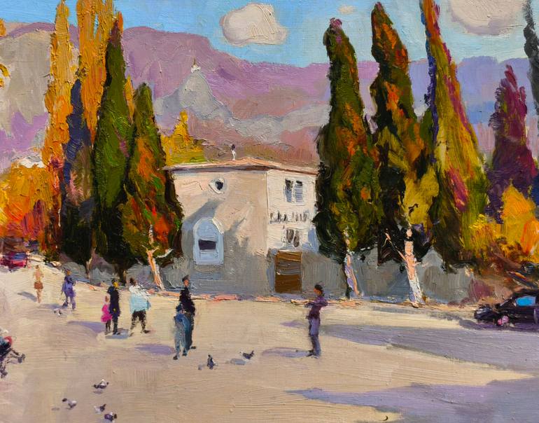 Original Art Deco Landscape Painting by Shandor Alexander