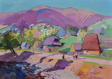 Original Art Deco Rural life Paintings by Shandor Alexander
