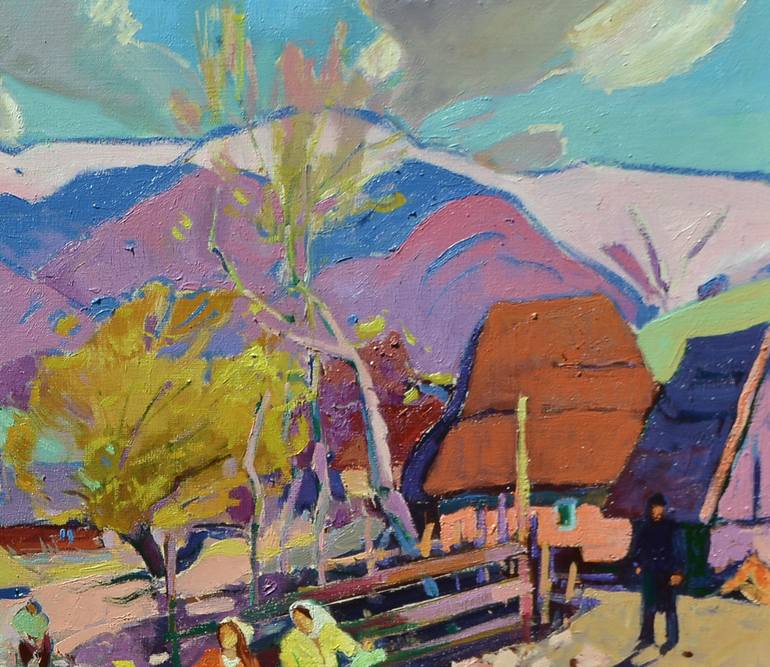 Original Art Deco Landscape Painting by Shandor Alexander