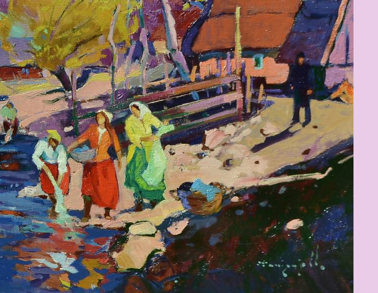 Original Art Deco Landscape Painting by Shandor Alexander