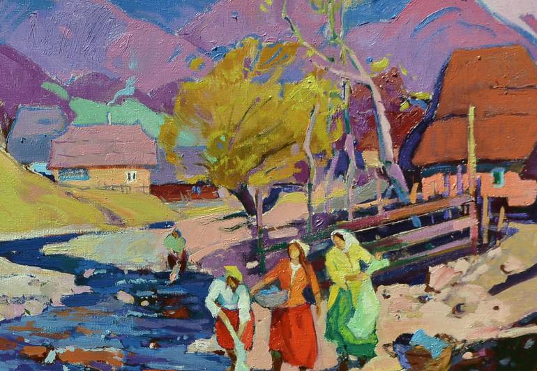 Original Art Deco Landscape Painting by Shandor Alexander