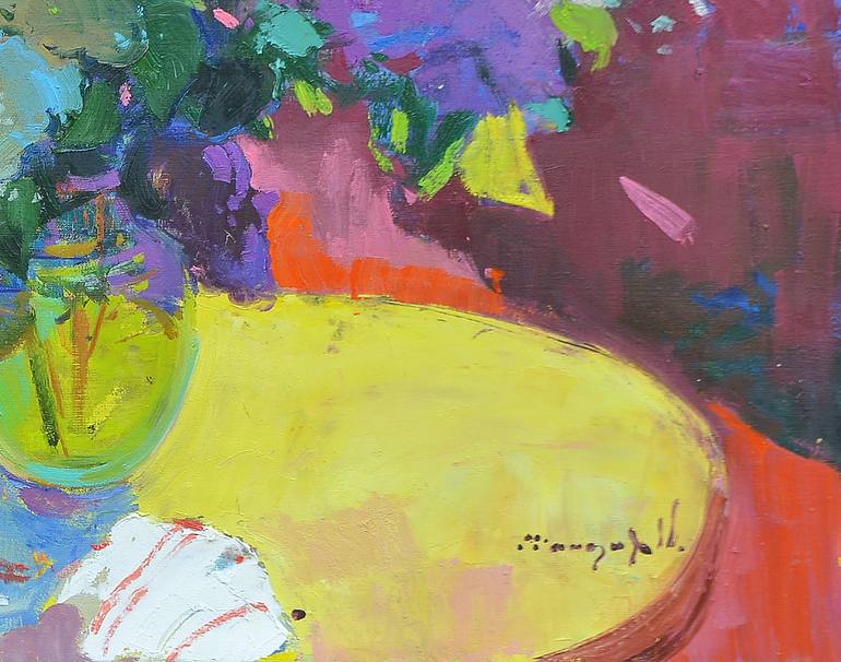 Original Abstract Expressionism Still Life Painting by Shandor Alexander