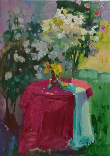 Original Expressionism Garden Paintings by Shandor Alexander