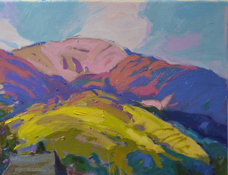 Original Art Deco Landscape Painting by Shandor Alexander