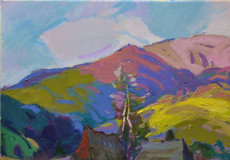 Original Art Deco Landscape Painting by Shandor Alexander