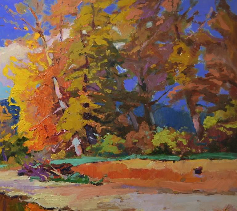 Original Art Deco Landscape Painting by Shandor Alexander