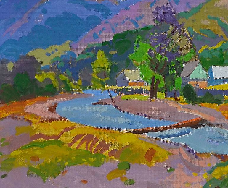 Original Abstract Expressionism Landscape Painting by Shandor Alexander