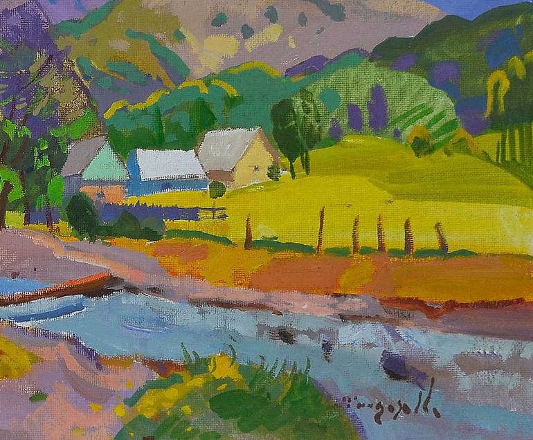 Original Abstract Expressionism Landscape Painting by Shandor Alexander