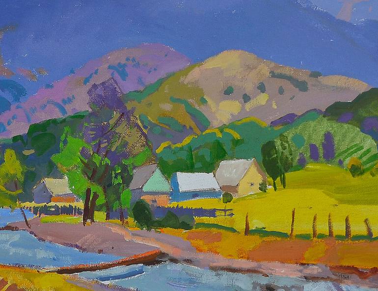 Original Abstract Expressionism Landscape Painting by Shandor Alexander