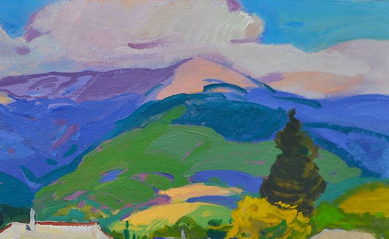 Original Abstract Expressionism Rural Life Painting by Shandor Alexander