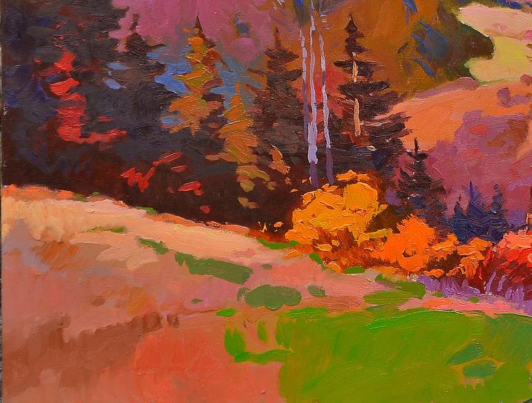 Original Abstract Expressionism Landscape Painting by Shandor Alexander