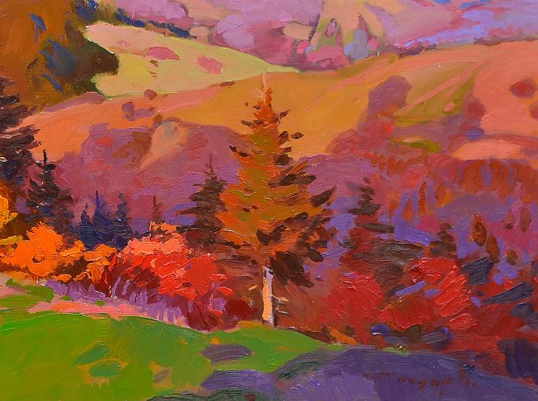 Original Abstract Expressionism Landscape Painting by Shandor Alexander