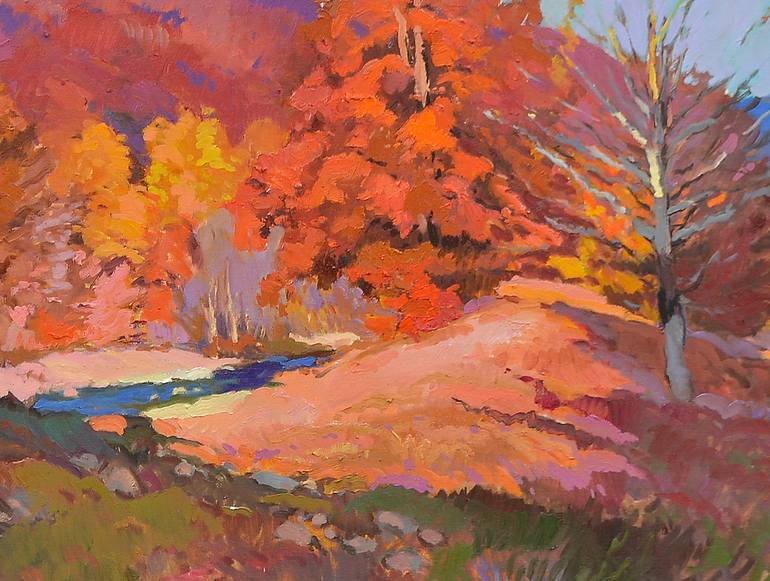 Original Abstract Expressionism Landscape Painting by Shandor Alexander