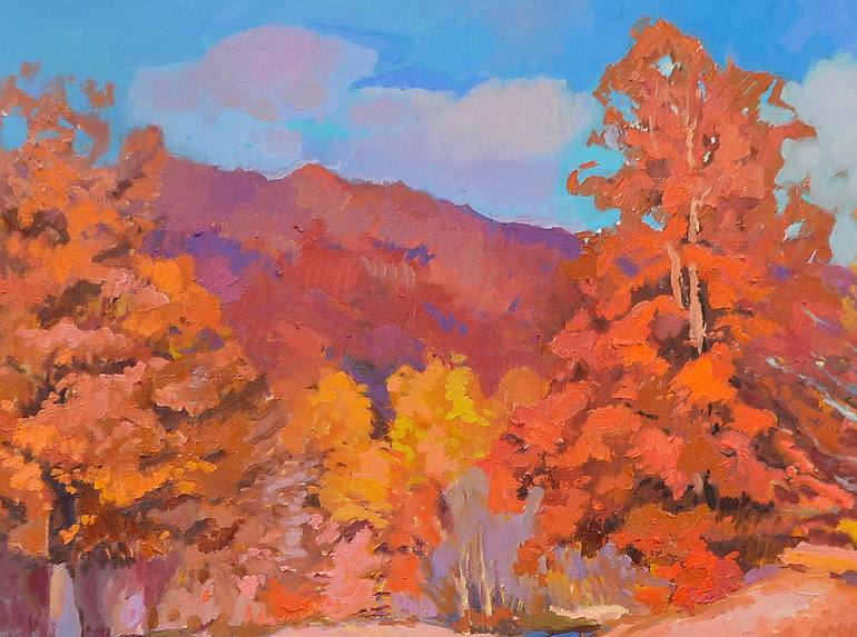 Original Abstract Expressionism Landscape Painting by Shandor Alexander