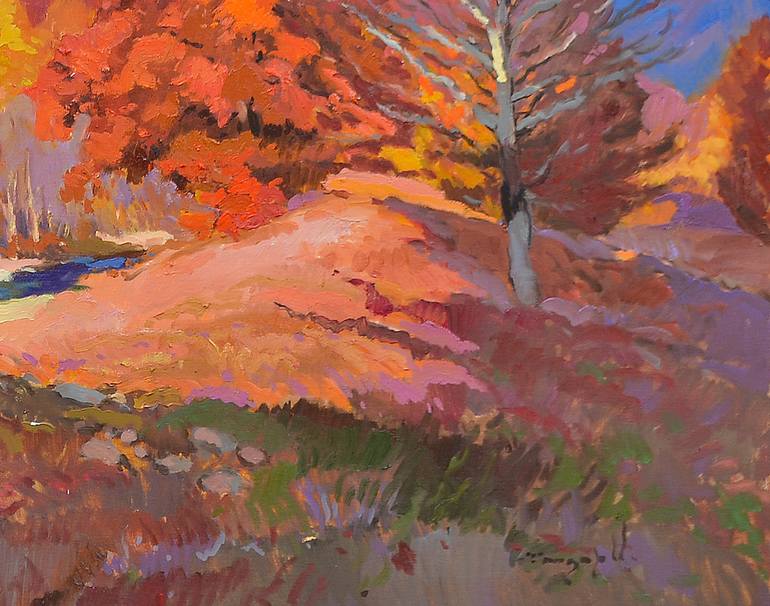 Original Abstract Expressionism Landscape Painting by Shandor Alexander